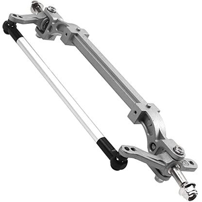 Metal Front Axle Steering Link Rod Pole Wheel Axle Compatible with Tamiya 1/14 RC Tractor Truck (Silver) - color: Silver