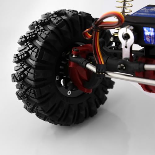 REDSPIDER 1.9 Inch RC Crawler Tires, 110mm Aggressive Mud Terrain Tires with Soft Sticky Compound & Foam Inserts, Compatible with 1/10 Scale Axial SCX10, TRX-4, Redcat Gen8 (Set of 4)