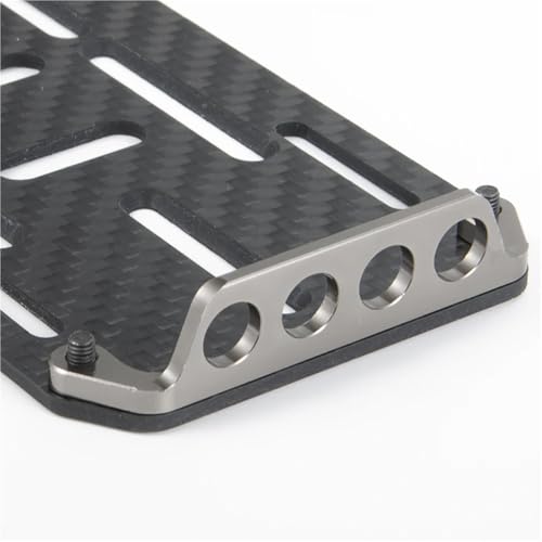 RC Car Parts for Axial for SCX10 1/10 RC Crawler Car Truck Model Upgrade Parts Battery Mounting Plate Tray with Metal Mount Decoration Car Accessories(Gray) - size: Gray