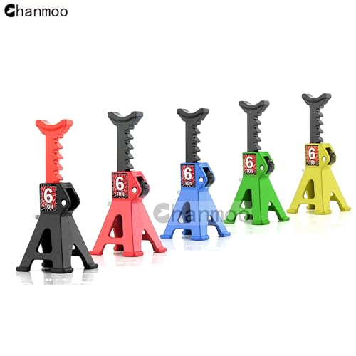 1/24 RC Toy Jack Stands 1/18 Simulation 6 Ton Metal Adjustable Mini Jacks Stand for 1:18 1:24 Scale Crawler Car Axial SCX24 Kyosho Tamiya HSP FCX24 TRX4M SCX24 AX24 Ford Bronco (Green, 2 PCS) - color: Green