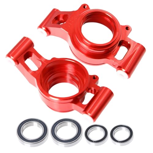 GTBRacing X-Maxx CNC Aluminum 7075 Rear Wheel Hub Carrier Set for 1/5 RC Car Tra-xxas Xmaxx 6S 8S Upgrade Part (Rear Wheel Hub Red) - color: Rear Wheel Hub Red