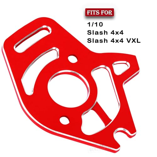 Aluminum RC Motor Mount Upgrades Part for 1/10 Slash 4x4/Slash 4x4 VXL,Alloy Motor Plate Hops Up,Red - color: Red - Upgrades Part