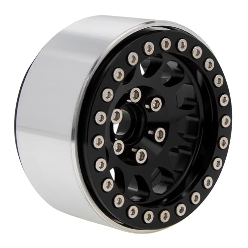 MEUS RACING 1.9 Beadlock Wheels Rims Deep-Dish Wheel for Axial SCX10 Traxxas TRX4 Vanquish VS4-10 Redcat Gen8 1/10 RC Crawler Upgrades (Style A, Black) - color: Style A, Black