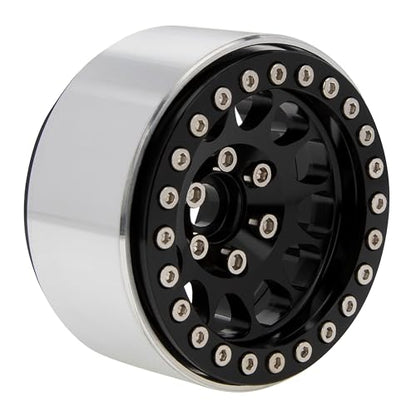 MEUS RACING 1.9 Beadlock Wheels Rims Deep-Dish Wheel for Axial SCX10 Traxxas TRX4 Vanquish VS4-10 Redcat Gen8 1/10 RC Crawler Upgrades (Style A, Black) - color: Style A, Black
