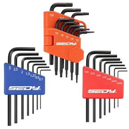 SEDY 22 Piece Mini Hex Key Allen Wrench Set - Hex/Torx, Metric/SAE (3-IN-ONE, Cr-V) - style: 22 Piece Mini Hex Key Allen Wrench Set