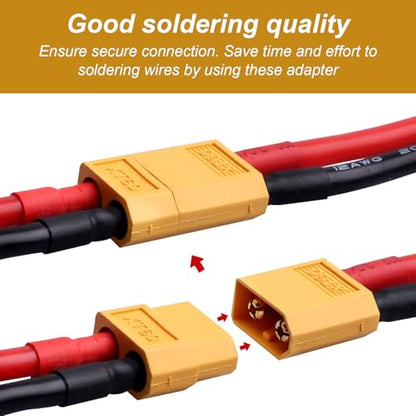 Hobbypark RC Battery/Charger Adapter Connector for Traxxas to XT60 Plugs with 12AWG Gauge Wire