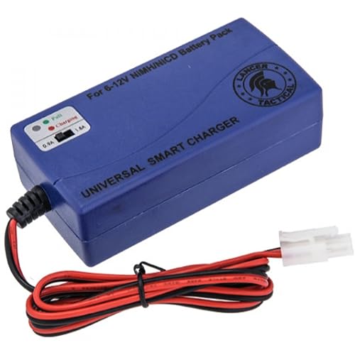 Lancer Tactical Smart RC Battery Charger for 7.2V-12V NiMH/NiCd Battery Packs (6S-10S), Ideal for RC Cars, Airplanes, Airsoft Batteries - Compatible with Standard Tamiya and Mini Tamiya