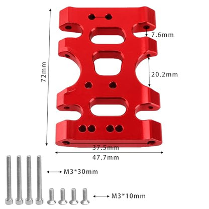 LCG Metal Skid Plate Transmission Mounting for Axial SCX10 Lower Center of Gravity Chassi 1/10 RC Crawler Upgrade (red) - color: Red