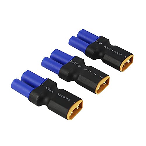 5-Pack XT60 Male Connector to EC5 Female Connector Adapter Plug for RC Lipo Battery - size: XT60 Male to EC5 Female