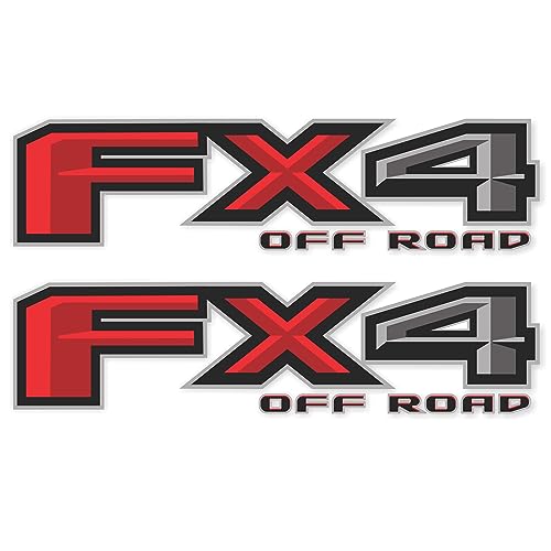 GOLD HOOK FX4 Off Road Replacement Decals for Ford F-150 F-250 F-350 F-450 - Premium Series - Original Metallic Finish - Set of 2