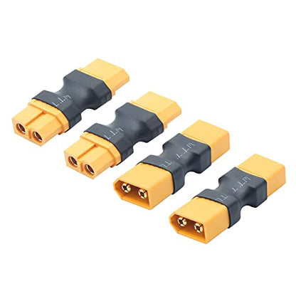 2Pair XT60 Connector Adapter, Expansion Plug, No Wire Adapter,Plug and Play | XT60 Male to Male & XT60 Female to Female No Wire Gold Plated Plug, for RC Lipo Battery Drone Toy Car etc - 4Pcs - style: 2Pair - XT60 Male & Female Plug