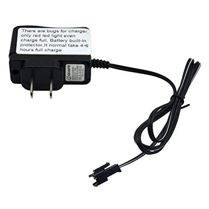 Blomiky 1 Pack DC 6V 200mA AC 110V US Adapter Charger for 6V AA 700mAH 800mAH 2200mAH Ni-CD Ni-Mh Battery 1:18 Scale Stunt RC Speed Buggy Car Amphibious Stunt RC Cars GS02 Charger 1