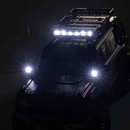 6 LED Lights Roof Lamp Headlights Multi-Function Spot Light Bar Compatible for Axial SCX24 TRX4M 1/24 1/18 RC Crawler Car Upgrade Parts - color: Headlights