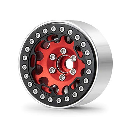 Aluminum Alloy RC Beadlock Wheel Rim Replacement Ring for 1:10 Crawler RC Car 1.9" Wheels/Rims-Pack of 4pcs (Matte Black) - color: Matte Black