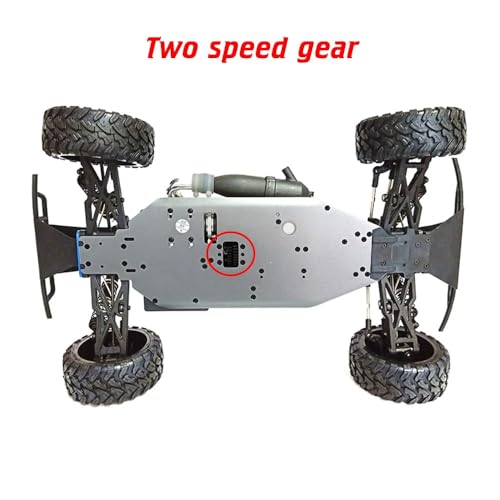 Two-Speed Nitro RC Car for Adult 1/10 20.9IN Gas-Engine Remote Control Truck 70KM/H 2.4G 18CXP Nitro Engine Short Course Rally Vehicle All Terrain Off Road Racing Car 80cc Fuel Tank (Gray) - color: Gray