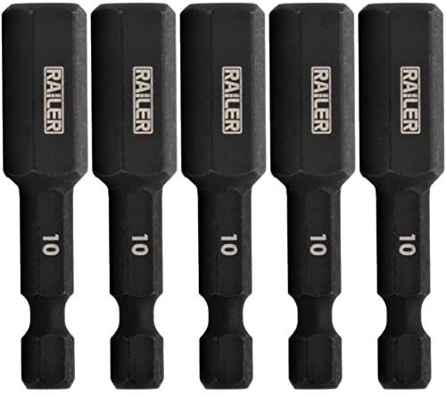 5pc 10mm Hex Bit Set 2 Inch S2 Steel Impact Allen Wrench Screwdriver Bits | Precision machined hex tip for machinery & furniture assembly. Extended 2" reach for quick-release 1/4" hex chucks. - size: 0.394 in