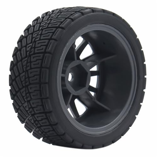 68mm 4PCS 1/10 RC On-Road tires and Hard Plastic wheels set Hex 12mm For WRC Drift Car Conversion 1/10 RC On-Road Car Traxxas Tamiya FW06 TT02 HPI HSP 94122 Kyosho W76 (Titanium) - color: Titanium