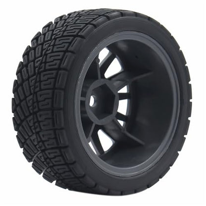 68mm 4PCS 1/10 RC On-Road tires and Hard Plastic wheels set Hex 12mm For WRC Drift Car Conversion 1/10 RC On-Road Car Traxxas Tamiya FW06 TT02 HPI HSP 94122 Kyosho W76 (Titanium) - color: Titanium