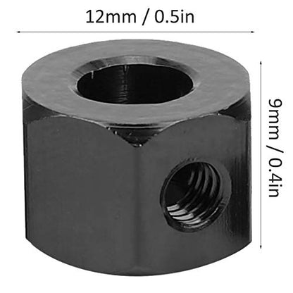 5mm to 12mm Aluminum Alloy Wheel Extension Hex Drive Hub Adapter for RC Car WPL D12 RC Truck(Black)