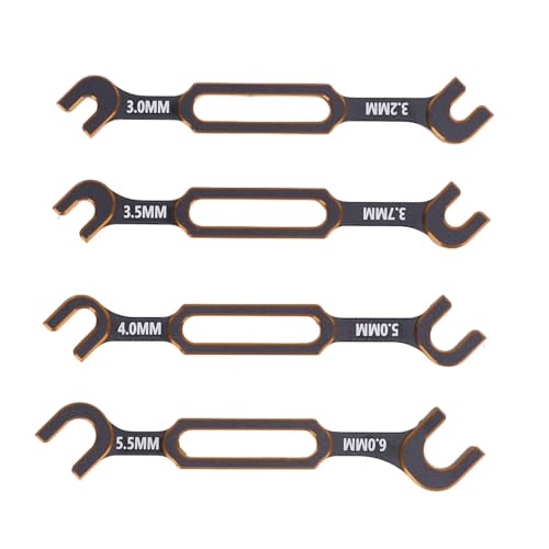 Drfeify 4PCS RC Car Wrench Repair Tool, 3.0/3.2/3.5/3.7/4.0/5.0/5.5/6.0mm RC Turnbuckle Nut Ball Joint Remover Universal Upgrade Parts (Gold) - color: Gold