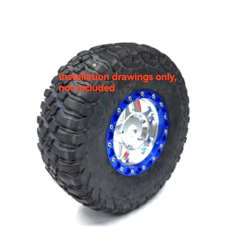 CNC aluminum bead lock wheel For LOSI Super Baja Rey 2.0 1/6 1pcs (silver+blue) - color: silver+blue