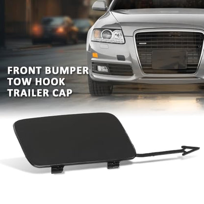 LQI Front Bumper Tow Hook Eye Cover Cap Black 4F0807441F | Compatible with Audi A6 3.0L V6/4.2L V8 A/T Quattro Avant Wagon Base 2009-2010 - size: Front | Fit Audi A6 2009-2010