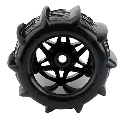 Powerhobby 1/8 Rooster 3.8 Belted Paddle Sand Snow Tires 17mm Wheels (4) FITS : 1/8 Monster Truck ARRMA KRATON/Outcast/NOTORIOU/TRAXXAS E-REVO/T-MAXX/Summit/LOSI LST/HPI Savage