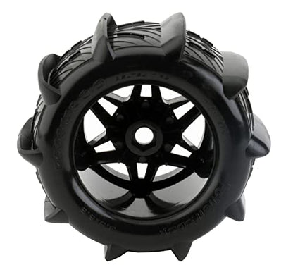 Powerhobby 1/8 Rooster 3.8 Belted Paddle Sand Snow Tires 17mm Wheels (4) FITS : 1/8 Monster Truck ARRMA KRATON/Outcast/NOTORIOU/TRAXXAS E-REVO/T-MAXX/Summit/LOSI LST/HPI Savage