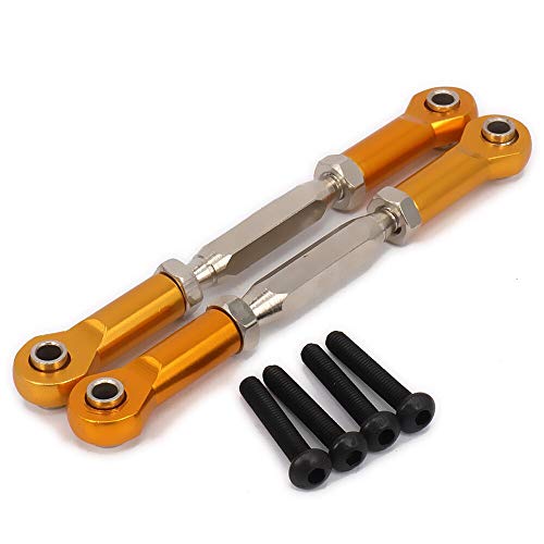 2pcs Aluminum Front/Rear Servo Link Steering for 1/10 Axial Yeti Rock Racer AX90026 Buggy Crawler Upgraded Hop-Up Parts - (Color: Black)