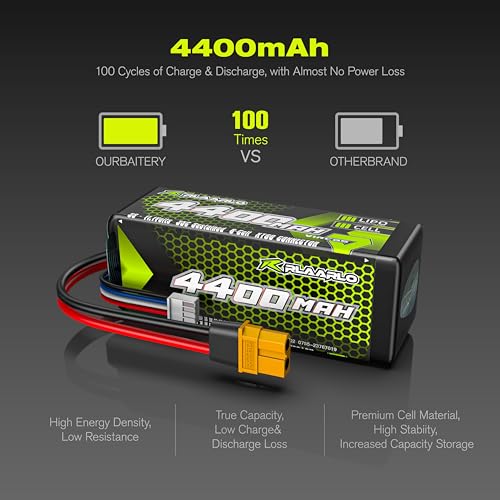 CROBOLL RE038 3S Lipo Battery 35C 4400mAh 11.1V Li-po Battery with XT60 Plug for 1/10 Scale RC Car