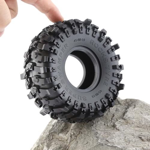 1.9 Crawler Tires 118 x 45mm Rubber Tyres with Foam Inserts for SCX10 TRX4 Redcat Gen7 RBX10 D90 D110 CC01 1/10 RC Crawler Car