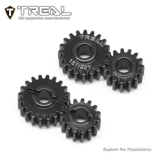 TREAL FCX24 Overdrive Portal Gears Harden Steel Metal OD Portal Drive Gears Set 15T/20T (8P) for 1/24 FMS FCX24,Overdrive 12%