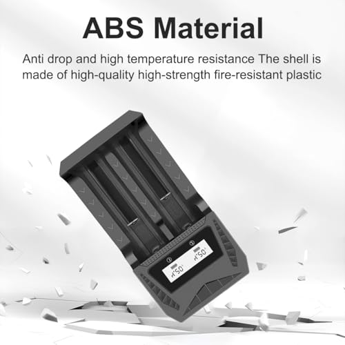 Smart LCD USB Charger, Compatible with 18650 4.2V Rechargeable Lithium Batteries, Supports 1/2/4 Slots, and Compatible with 1.2V NiMH AA/AAA Batteries，Rechargeable Lithium aa Batteries - color: 2 Slots