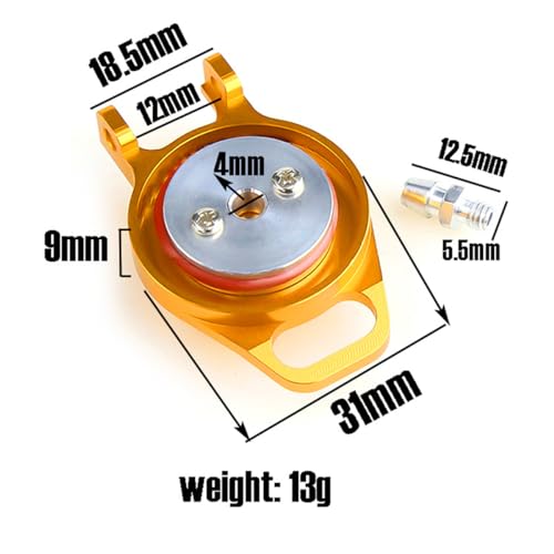 Aluminum Fuel Tank Cover Cap RC Upgraded Parts for HSP 94122 94155 94166 94177 94188 1/10 RC Car, Gold - color: Gold Fuel Tank Cover