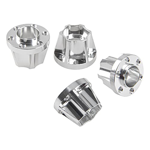Metal RC 12mm Wheel Hex Hub Extension Combiner Compatible with 1.9/2.2inch Wheel Rim Axial SCX10 Traxxas TRX4 D90 1/10 RC Crawler (15mm, Silver) - color: Silver, size: 15mm