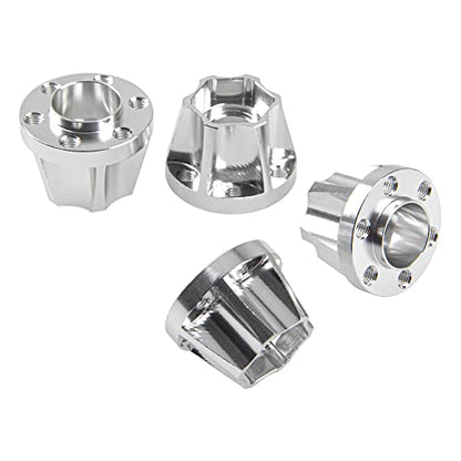 Metal RC 12mm Wheel Hex Hub Extension Combiner Compatible with 1.9/2.2inch Wheel Rim Axial SCX10 Traxxas TRX4 D90 1/10 RC Crawler (15mm, Silver) - color: Silver, size: 15mm