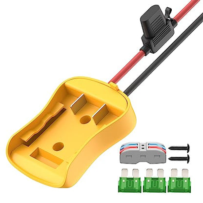 RVBOATPAT Battery Adapter Compatible with Dewalt 20V Power Wheel Battery Adapter 12 AWG Wire Battery Converters with Fuses and Connectors - color: 1 Pack