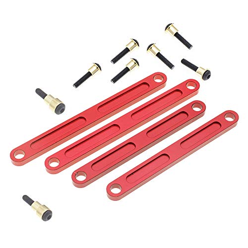 RC Alloy Front&Rear Camber Link Set for Traxxas 1/10 Rustler Stampede Slash 4X4 4WD-Replaces Part 3641 - color: Red
