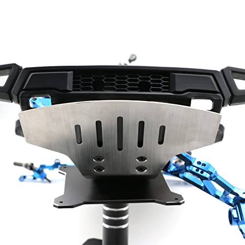 Palumma RC Chassis Armors Set, Stainless Steel Chassis Armors Protection Skid Plate for 1/10 TRAXXAS Slash 2WD RC Car Upgrade Part(Silver)