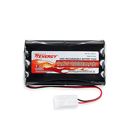 Tenergy 9.6V Flat NiMH Battery Packs for RC Car, High Capacity 8-Cell 2000mAh Rechargeable Battery Pack, Replacement Hobby Battery Pack with Standard Tamiya Connectors - size: 1 Battery Pack