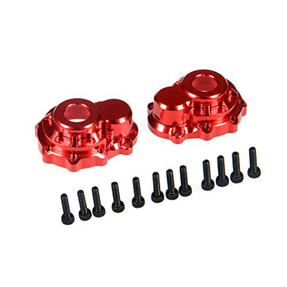 4Pcs Aluminum Front & Rear Steering Knuckle Portal Cover，Red | Upgrade Parts, For Tra-xxas 1/10 TRX-4 TRX-6, RC Crawler Car - color: Red