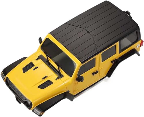6.10inch/155mm Wheelbase Shell ABS Hardtop Body Kit Replacement Part for TRX4M Bronco Defender AX8560 1/18 RC Crawler Chassis (Yellow) - color: Yellow