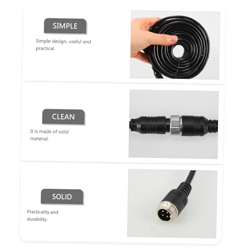Abaodam Backup Camera Extension Cable Pin Rear View Camera Cord for Easy Setup and High Definition Video Transmission Flexible Wiring for Dash Cam and Car Supplies