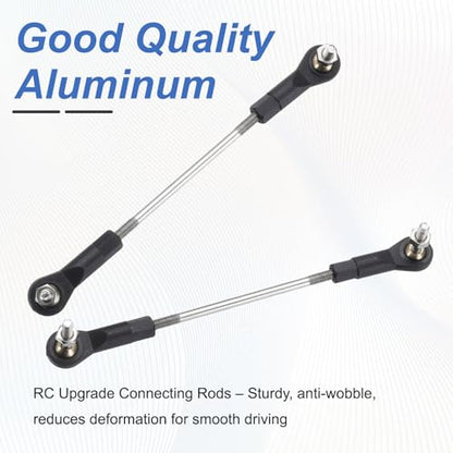 MECCANIXITY 2Pcs Adjustable Turnbuckles Camber Link, 89-99mm Turnbuckle Rod Steering Servo Linkage with M3 Ball Head Rod Ends for RC Car Replace Parts - size: 89-99mm