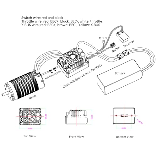 XC E10 Sensored Brushless ESC for 1/10 RC Car,2-4S 140A | Bluetooth APP Programming,6.0V/7.4V/8.4V BEC,Turbo Timing,Multiple protection,Smart Fan - style: No Connector