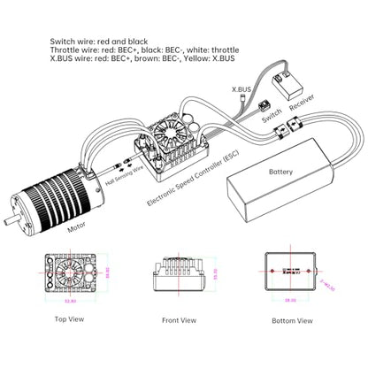 XC E10 Sensored Brushless ESC for 1/10 RC Car,2-4S 140A | Bluetooth APP Programming,6.0V/7.4V/8.4V BEC,Turbo Timing,Multiple protection,Smart Fan - style: No Connector