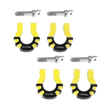 4 Pcs Metal Tow Shackle RC Trailer Buckle, Compatible with Axial SCX10 Tamiya CC01 RC4WD D90 D110 TF2 TRX-4, 1/10 Scale Crawler Car Accessories with Screws (Yellow) - color: Yellow