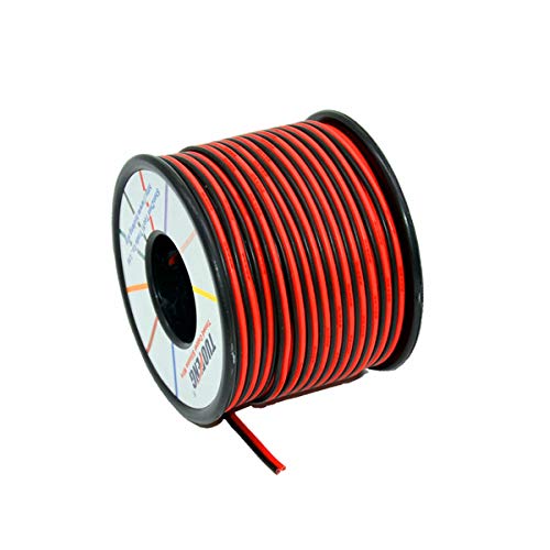 TUOFENG 20 AWG Silicone Wire 100ft 2 Conductor Parallel Wire | Ultra-flexible 2-pin tinned copper wire (20 AWG). High temp resistant (-60°C to 200°C). Ideal for LED strips & RC DIY. - size: 20 awg Silicone wire 100ft