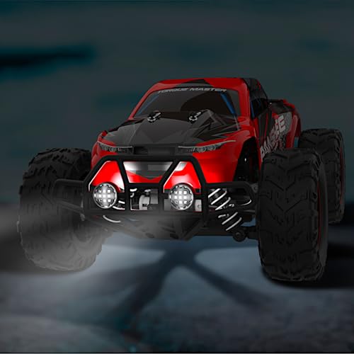 POCO DIVO Monster Truck, 1/16 Ferocious RC Off-Road Truggy, Radio Remote Control Racing Speed 30kmph 4x4 Sports Car, 12” Large All Terrain LED Vehicle with Metal Gear