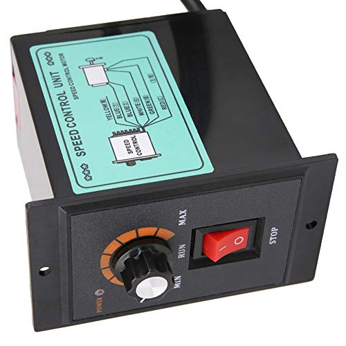 Walfront AC Motor Speed Controller 220V 50/60Hz Single Phase Electric Motor Speed Regulator with Adjustable Rotary Switch(500W)